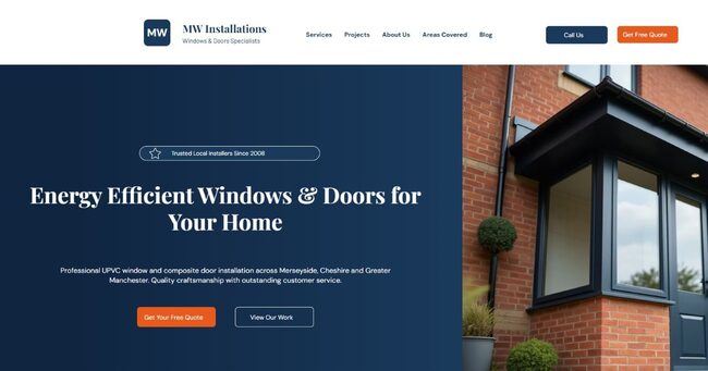 MW Installations desktop view
