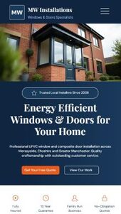 MW Installations mobile view